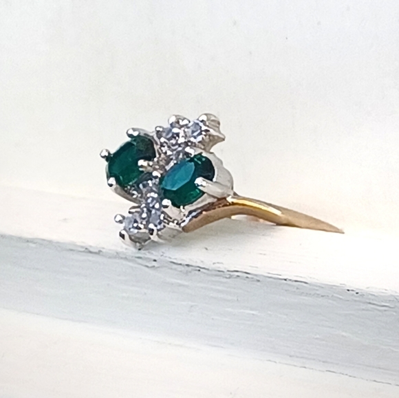 DAC Emerald and CZ Gold Ring - Picture 7 of 12
